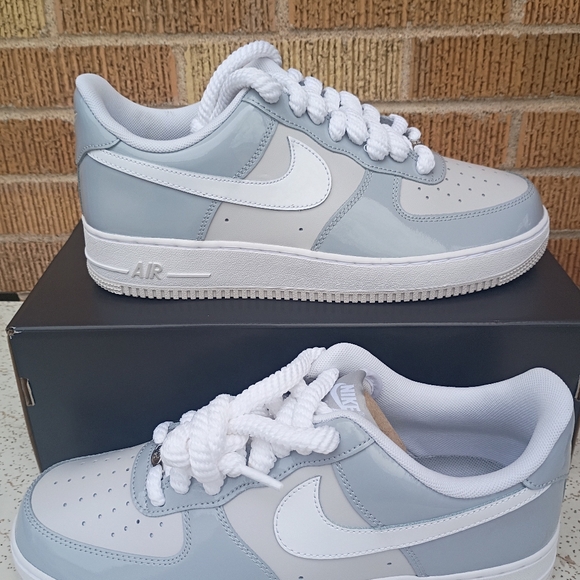 Nike Air Force 1 '07 LV8 Shoes Wolf Gray White Vast Gray Men's Size 10 - Picture 6 of 7